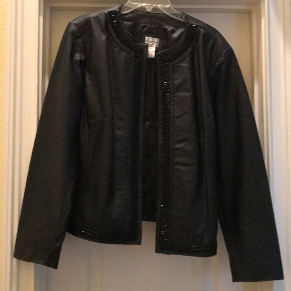 Black leather blazer